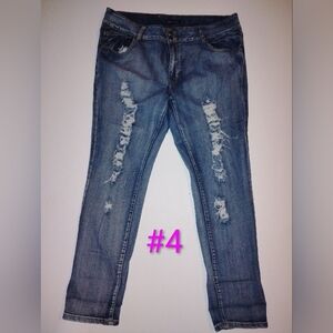 Stylish Blue Ripped Skinny Jeans